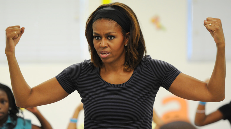 Michelle Obama working out