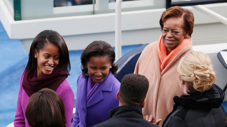 Marian Robinson with Sasha and Malia Obama