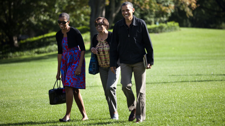 Marian Robinson with Michelle and Barack Obama