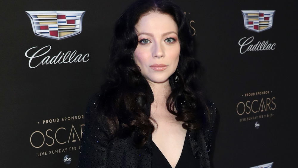 Michelle Trachtenberg looking at camera
