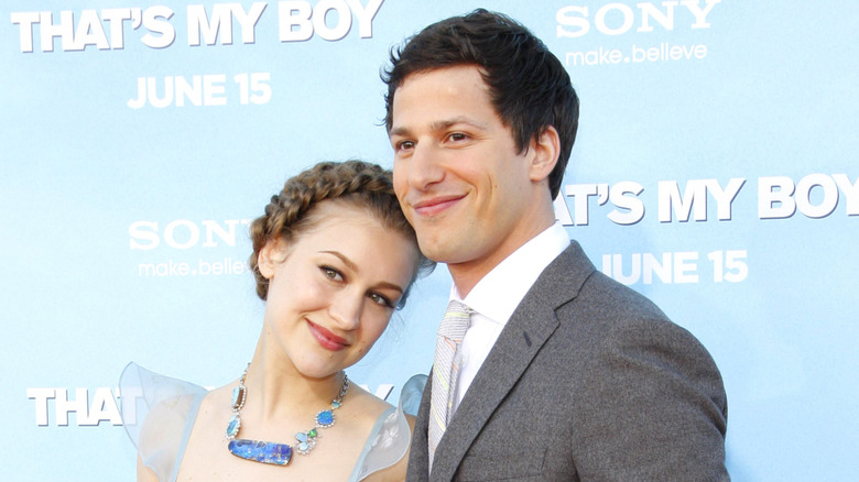 Joanna Newsom and Andy Samberg smiling