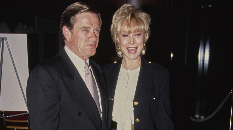 Barbara Eden and Jon Eicholtz wearing all black