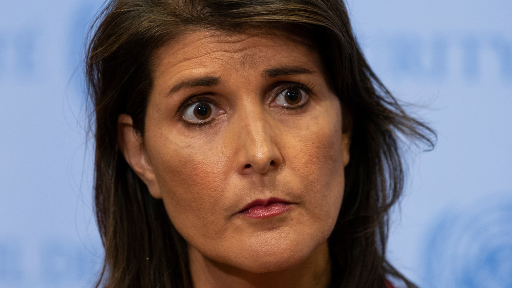 Nikki Haley looking concerned