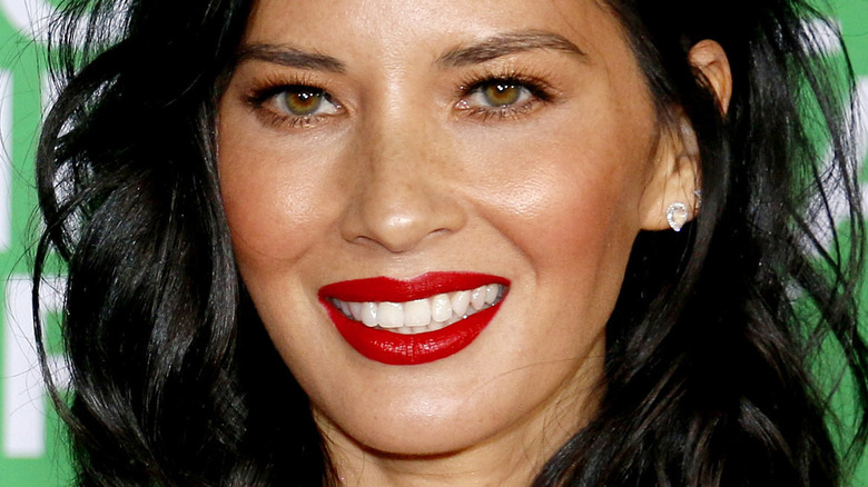 Olivia Munn red lipstick