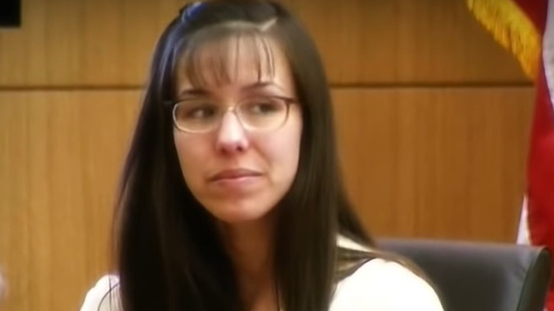 Jodi Arias smiling during her testimony