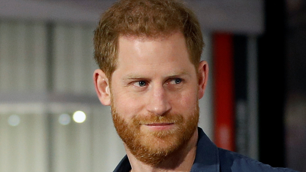 Prince Harry looking askance 