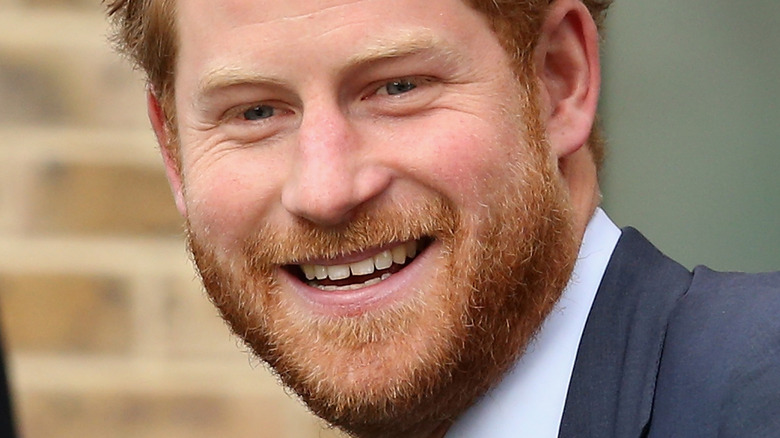 Prince Harry smiles