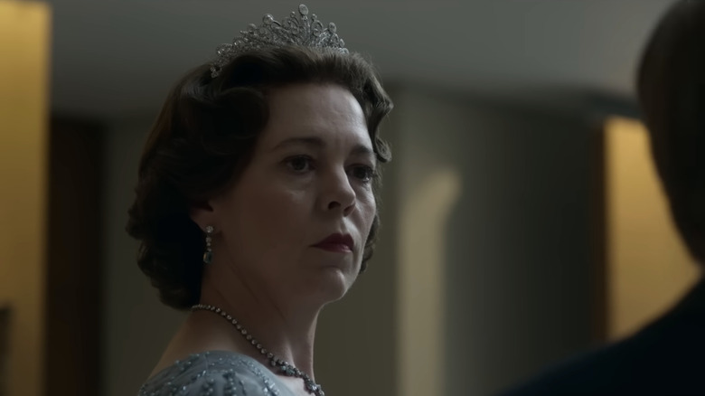 Olivia Colman as Queen Elizabeth in a scene from The Crown