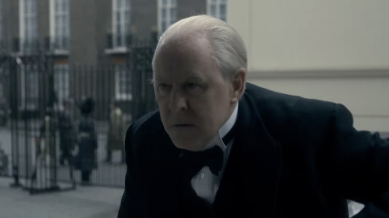 John Lithgow as WInston Churchill in a scene from The Crown