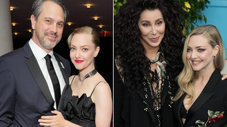 Amanda Seyfried posing with Thomas Sadoski, Cher