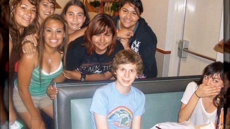 Michael Cera and Aubrey Plaza at Chuck E Cheese