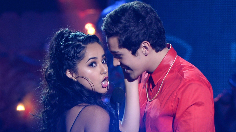 Becky G and Austin Mahone performing