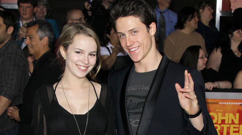 Bridgit Mendler and Shane Harper pose together in 2012