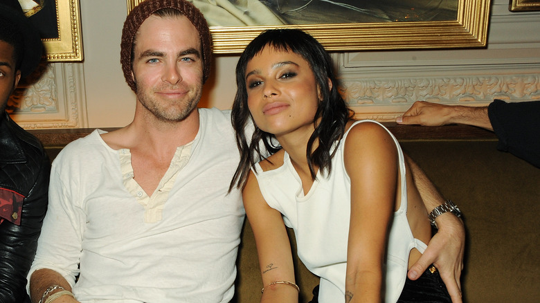 Chris Pine and Zoe Kravitz at a W Magazine celebration 2013