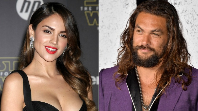 Eiza Gonzalez, Jason Mamoa smiling