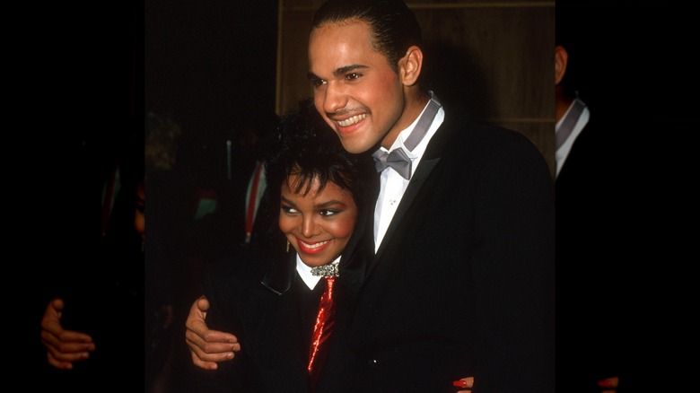 Janet Jackson and James DeBarge hugging