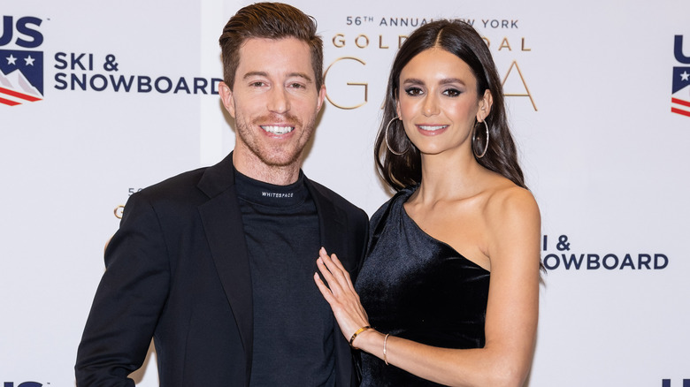Nina Dobrev and Shaun White posing together