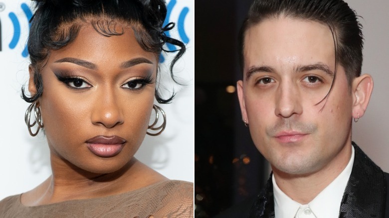 Megan Thee Stallion and G-Eazy split image