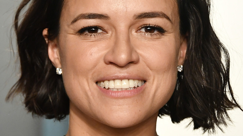 Michelle Rodriguez smiling short hair