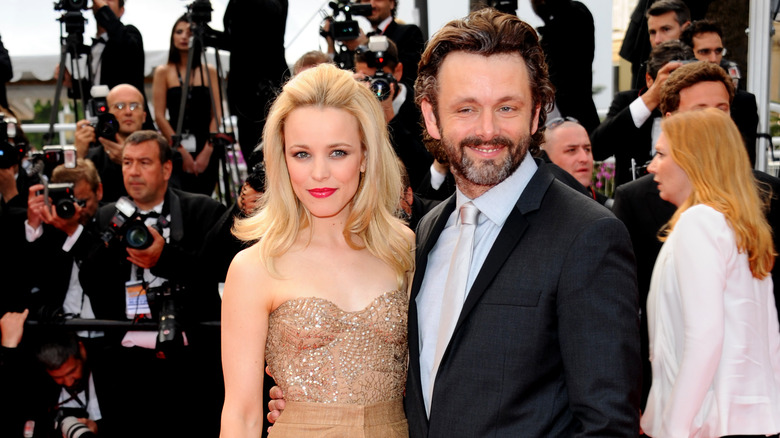 Rachel McAdams and Michael Sheen on red carpet 