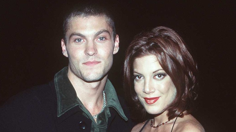 Brian Austin Green posing with Tori Spelling