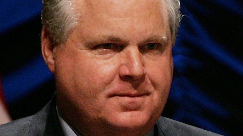 Rush Limbaugh in front of American flag