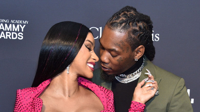 Cardi B and Offset smiling