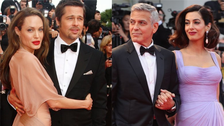 Angelina Jolie, Brad Pitt, George and Amal Clooney