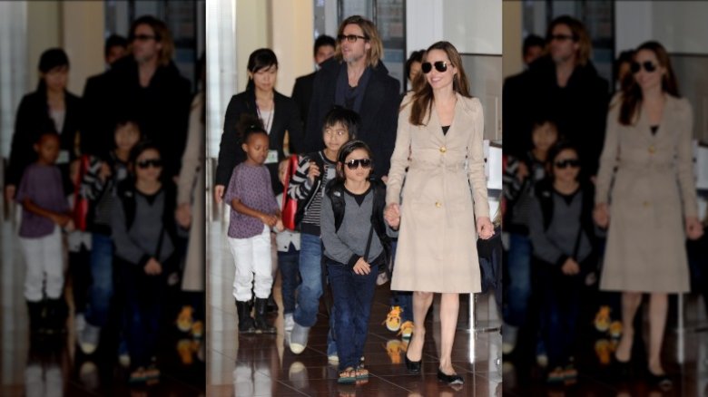 Angelina Jolie, Brad Pitt, and family