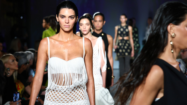 Kendall Jenner white fringe dress