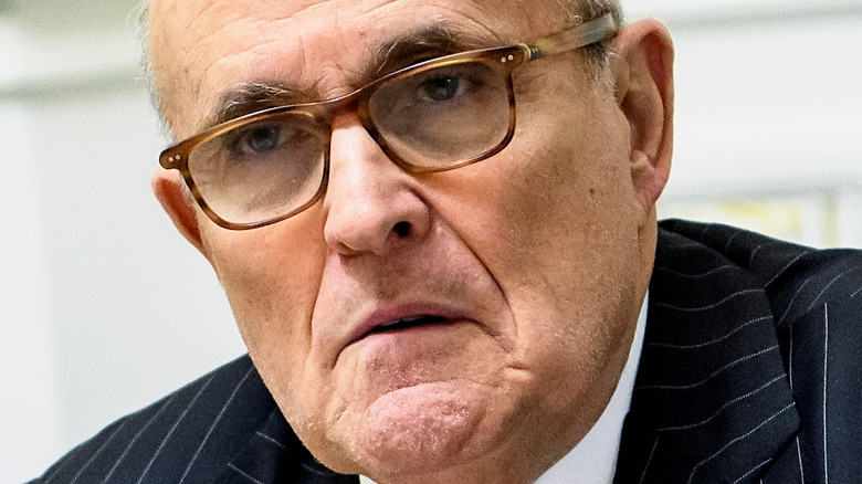 Rudy Giuliani looking serious