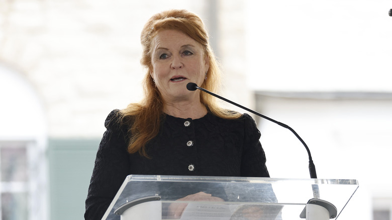 Sarah Ferguson speaking at Lisa Marie Presley's funeral 