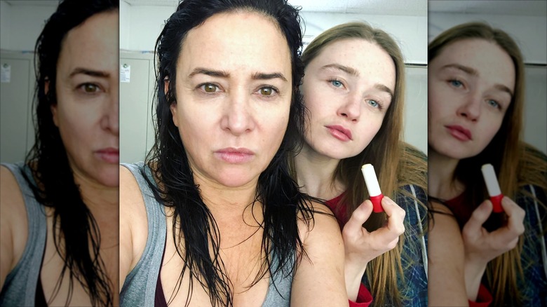 Adlon taking a selfie alongside her cast mate