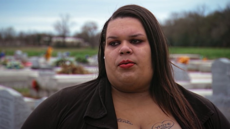 Destinee Lashaee wearing pink lipstick