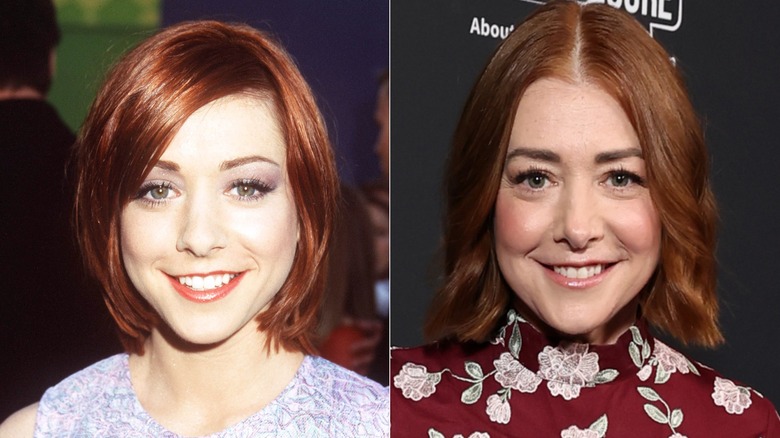 Split image of Alyson Hannigan in 1999 and in 2025