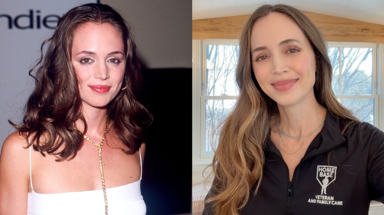 Eliza Dushku 2000 and 2026 comparison red carpet and selfie