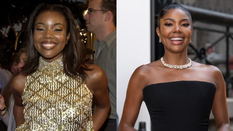 Gabrielle Union 2000 and 2026 comparison red carpet