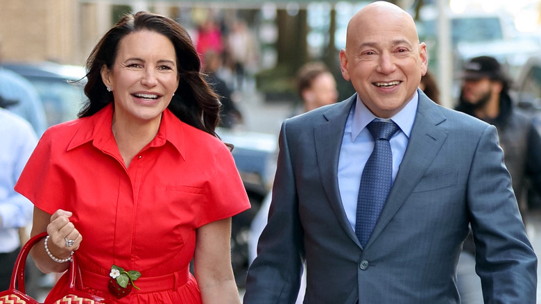 Kristin Davis and Evan Handler smiling