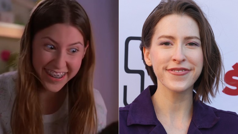 Split image of Eden Sher on The Middle and now.