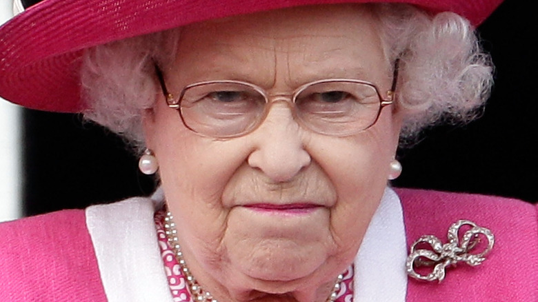 Queen Elizabeth frowning