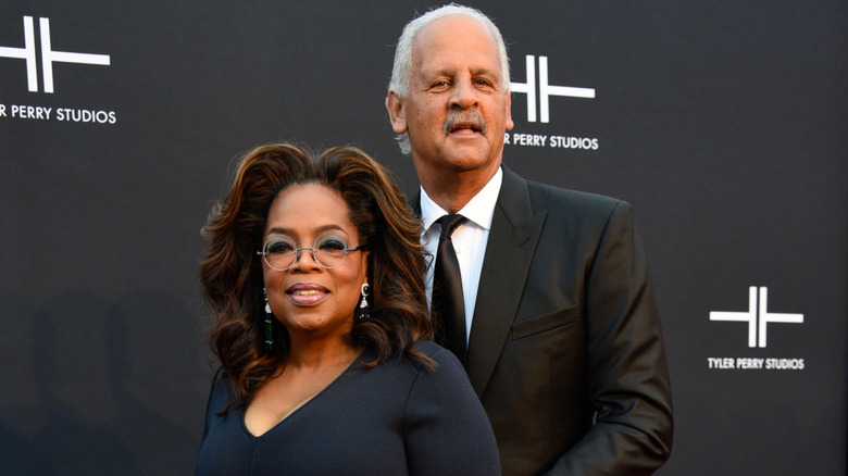 Oprah Winfrey and Stedman Graham pose in 2019