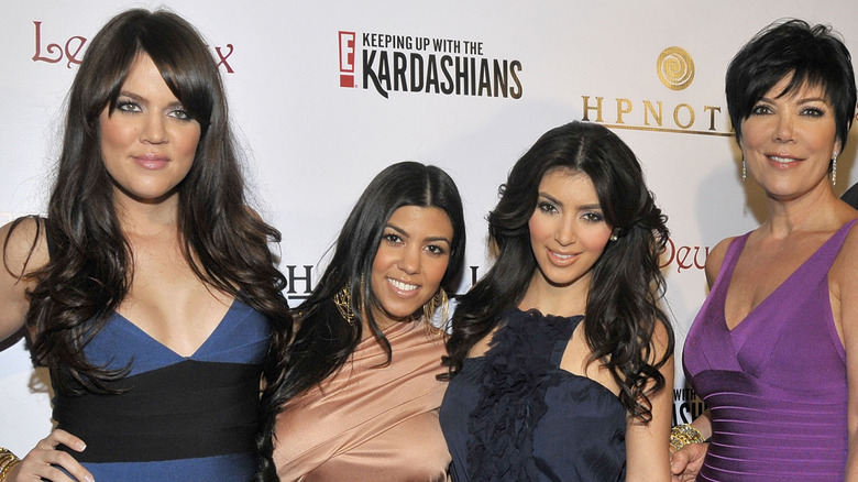 The Kardashian family poses for the cameras