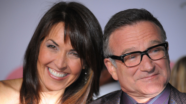 Susan Schneider Williams and Robin Williams at the premiere of Old Dogs