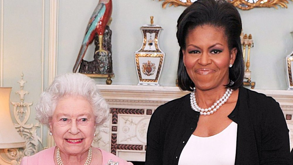 Barack Obama, Queen Elizabeth and Michelle Obama