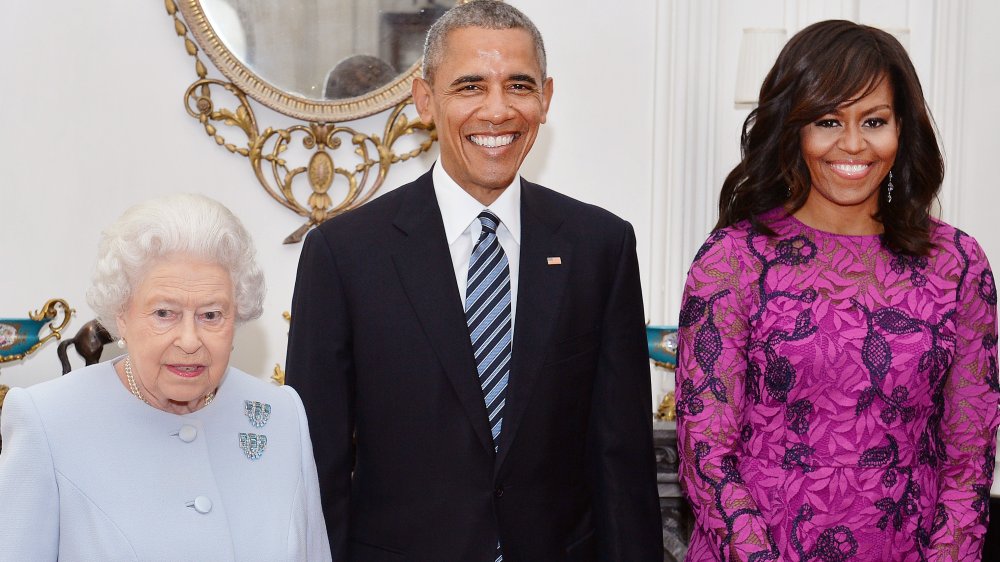 Queen Elizabeth, Barack Obama and Michelle Obama