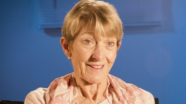 Lynda Goodfriend being interviewed on camera