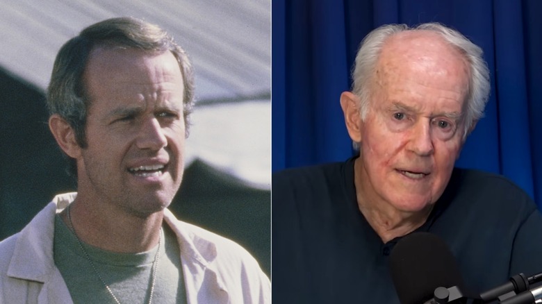 Mike Farrell during the filming of MASH and during a 2026 podcast interview