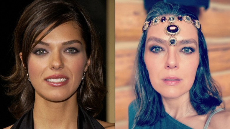Model/reality star Adrianne Curry in 2003 and 2026