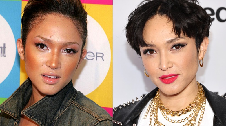 Model Naima Mora in the mid-2000s and in 2023