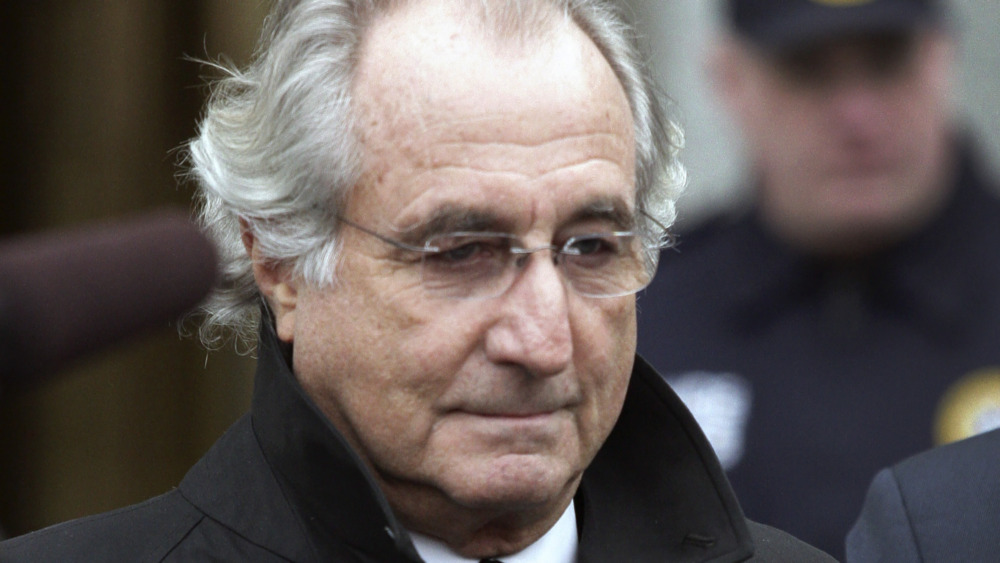 Bernie Madoff walking out of court